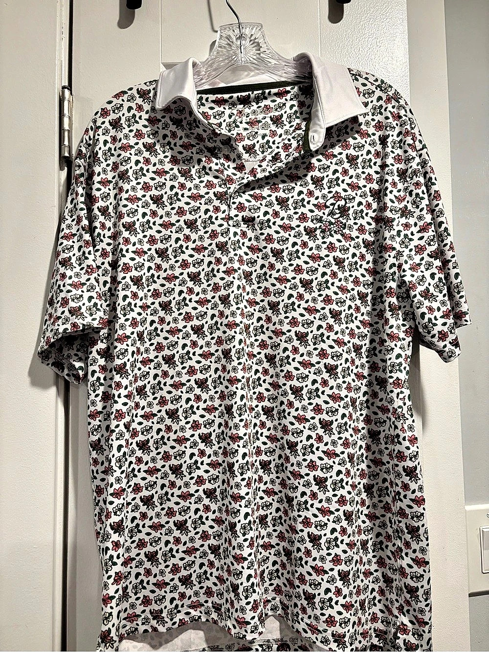 Barstool Floral Button-Down Shirt in White & Red